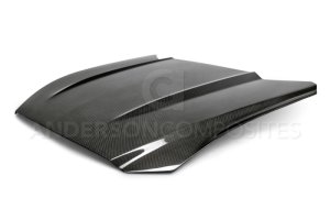 Ford Mustang Hood - Anderson Composites - Type-OE Double Sided Carbon Fiber - `15-`17
